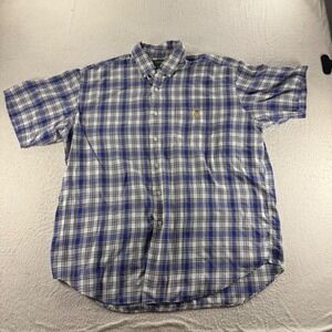 LAUREN Ralph Lauren Mens Plaid Short Sleeve Button Down Shirt Size‎ L Business